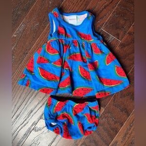 Hanna Andersson 0-3 mo watermelon dress and bloomers